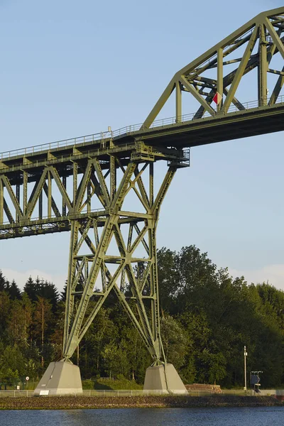 Puente Ferroviario Cerca Hochdonn Alemania Schleswig Holstein Sobre Canal Kiel — Foto de Stock