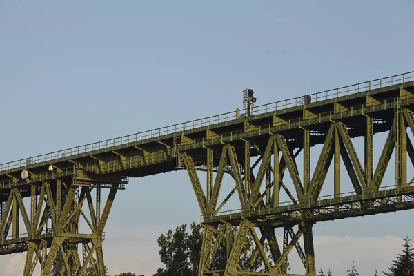 Spoorbrug Bij Hochdonn Duitsland Sleeswijk Holstein Het Kanaal Van Kiel — Stockfoto
