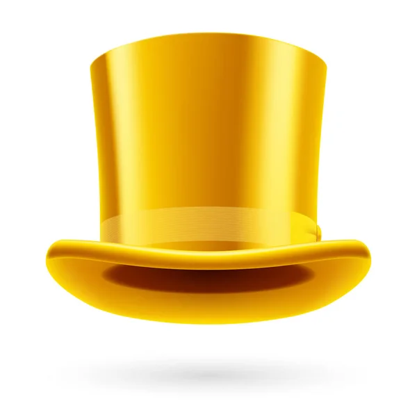 Chapéu Superior Amarelo Fundo Branco — Fotografia de Stock