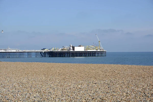 Bälgstranden Och Piren Vid Brighton East Sussex Förenade Kungariket — Stockfoto