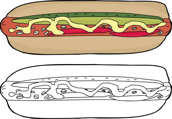 Chicago Styl Hot Dog Nakládanou Hořčicí — Stock fotografie