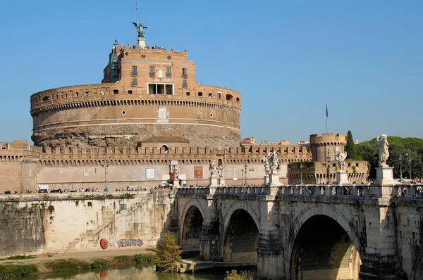Castel Sant Angelo Und Angel Bridge Rom — Stockfoto