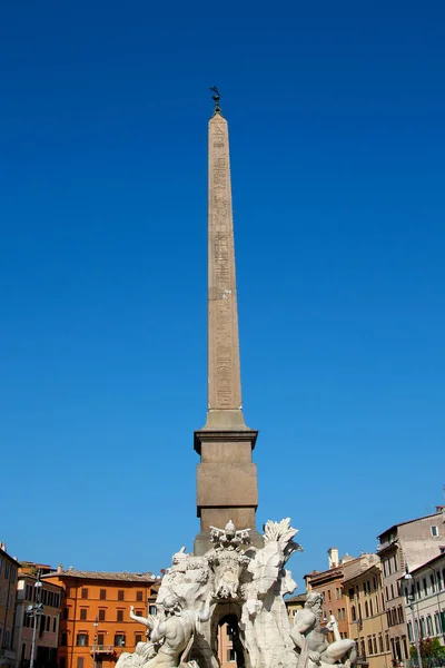 Fontana Dei Quattro Fiumi Obelisco Agonale — Foto Stock