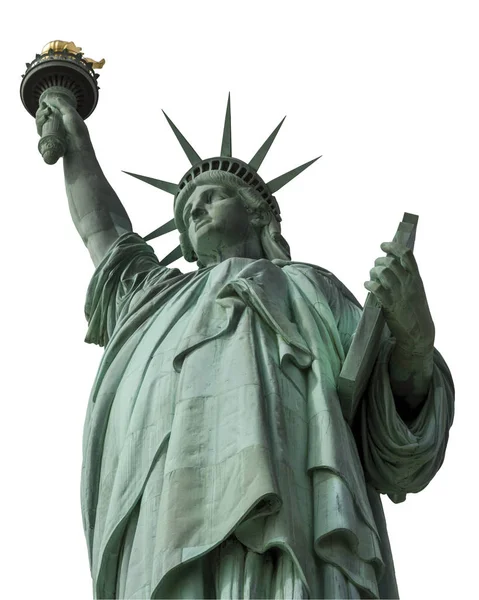 Портрет Статуи Свободы Нью Йорке Белом Фоне — стоковое фото