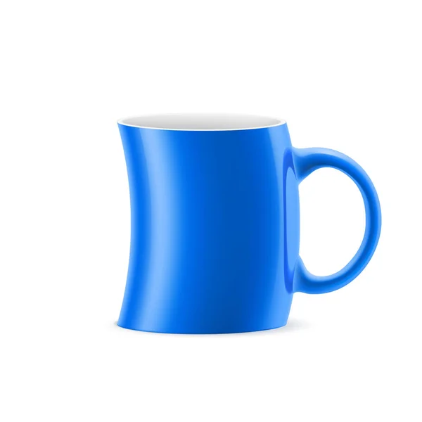 Taça Curva Azul Algo Está Fundo Branco — Fotografia de Stock