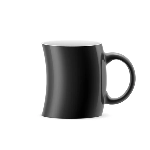 Fekete Görbe Csésze Valami Marad Fehér Háttér — Stock Fotó