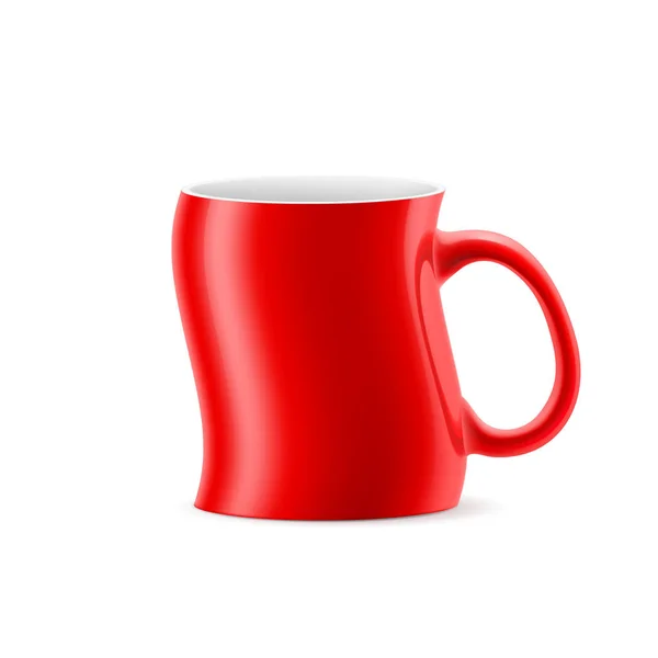 Красная Кривая Чашка Остаться Белом Фоне — стоковое фото