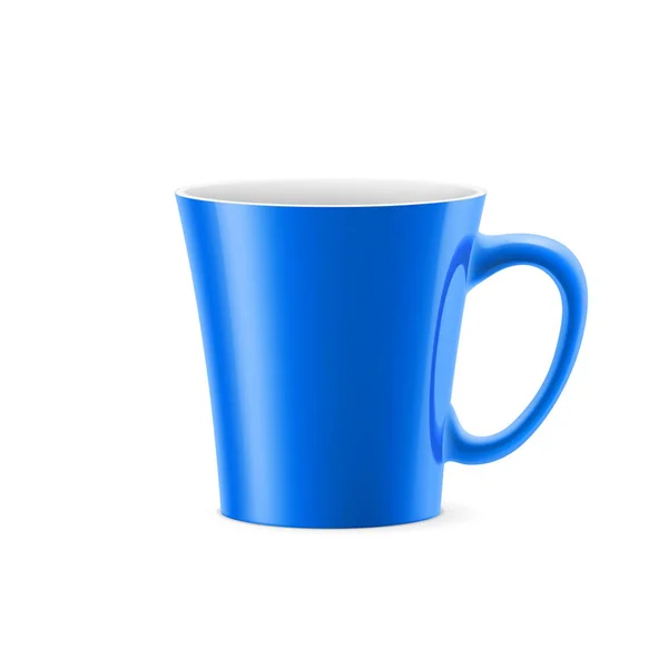 Kék Csésze Kúpos Alján Marad Fehér Háttér — Stock Fotó