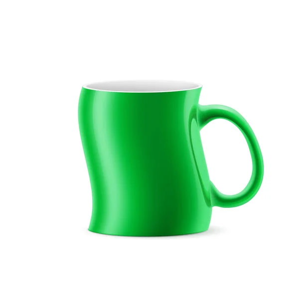 Зеленый Кривой Чашку Остаться Белом Фоне — стоковое фото