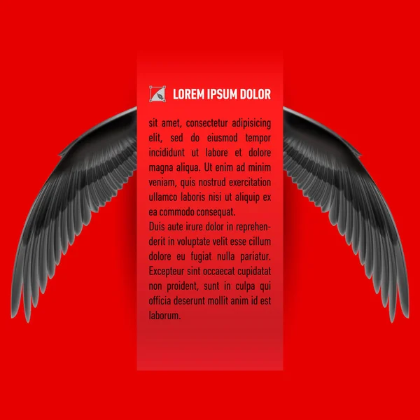 Sheet Paper Text Black Wings Both Sides — Stock Photo, Image