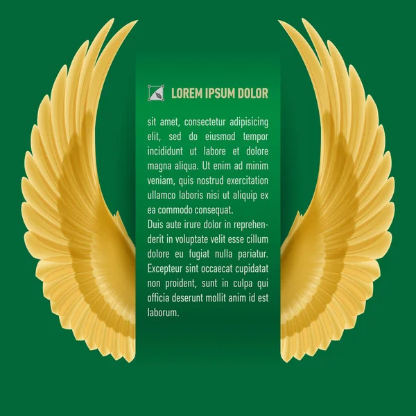 Papier Met Tekst Met Vleugels Aan Beide Zijden Groene Achtergrond — Stockfoto