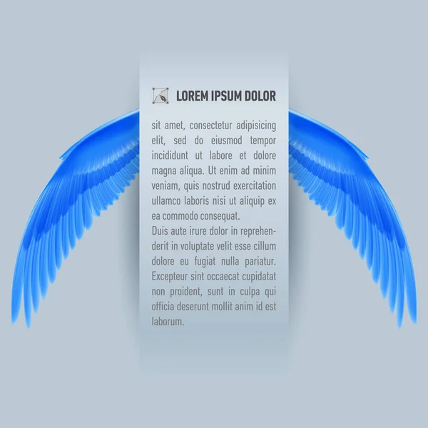 Sheet Paper Text Blue Wings Both Sides — Stock Photo, Image