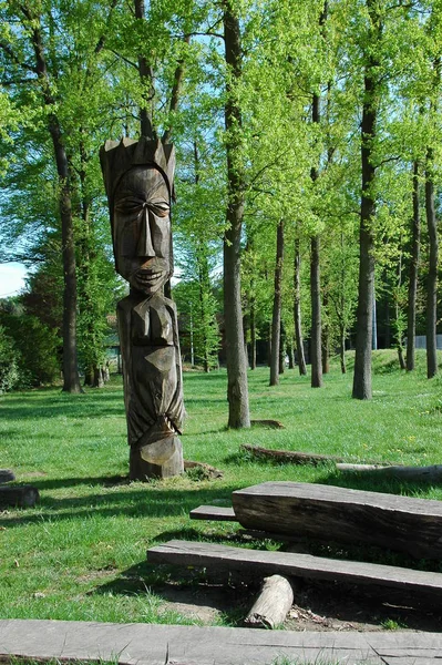Escultura Madeira Kandel Pfalz — Fotografia de Stock