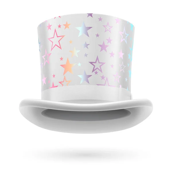 白い背景に白い星と白いトップの帽子 — ストック写真