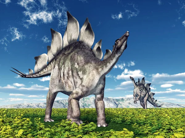 Illustration Générée Par Ordinateur Avec Dinosaure Stegosaurus — Photo