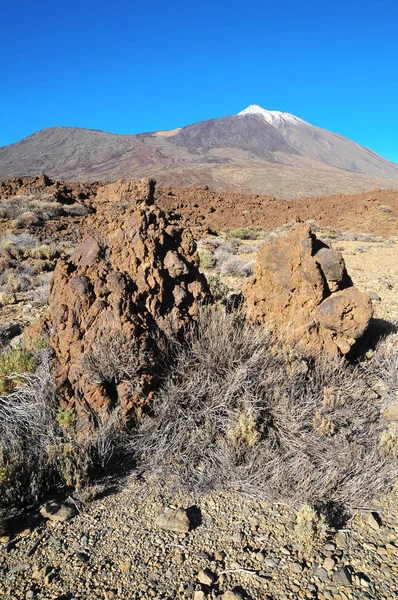 Woestijnlandschap Nationaal Park Volcan Teide Tenerife Canarische Eilanden Spanje — Stockfoto