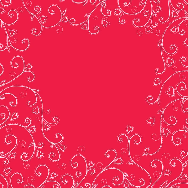 Vintage Red Background Hearts Vector Illustration — Stock Photo, Image