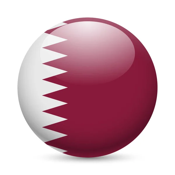 Flag Qatar Glossy Icon Button Qatari Flag — Stock Photo, Image