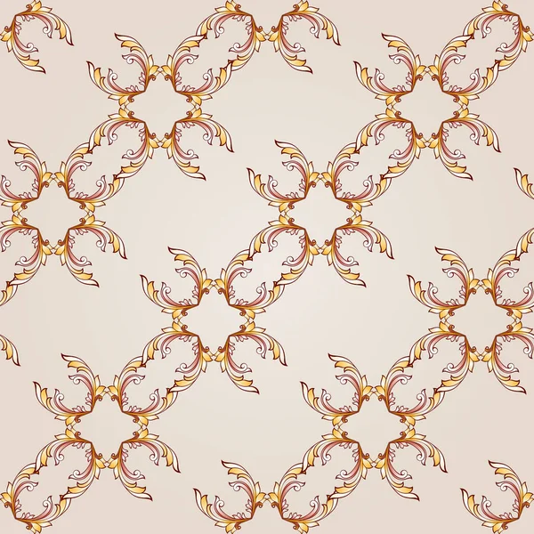 Naadloze Diagonale Bloemenpatroon Van Bruine Henna Beige Achtergrond — Stockfoto