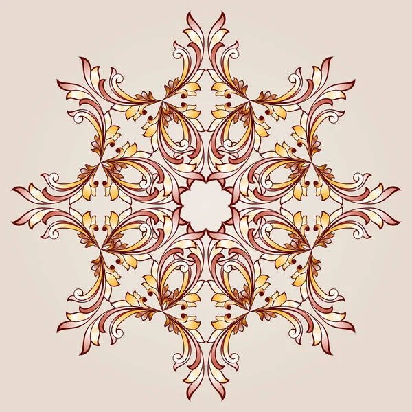 Bloemenpatroon Element Van Bruine Henna Beige Ondergrond — Stockfoto