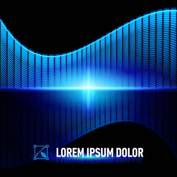 Leuchtender Hintergrund Mit Blauem Digitalen Musik Equalizer — Stockfoto