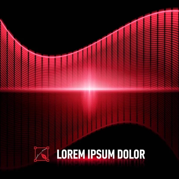 Leuchtender Hintergrund Mit Rotem Digitalen Musik Equalizer — Stockfoto