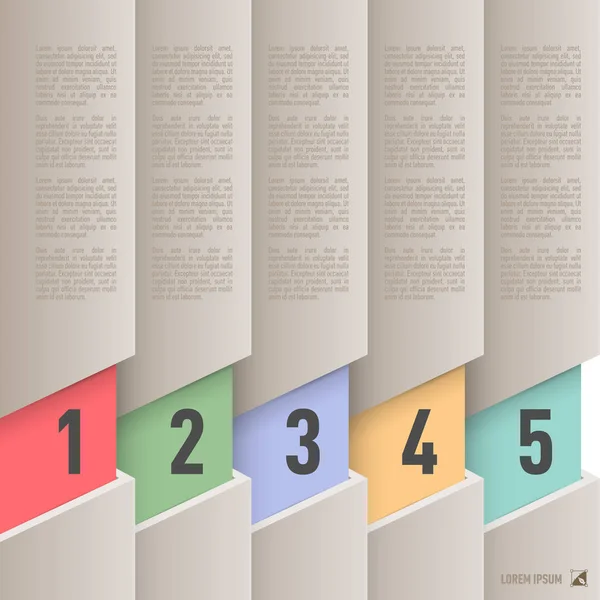 旧纸型的信息图形 有五彩缤纷的数字条目 从1到5个 — 图库照片