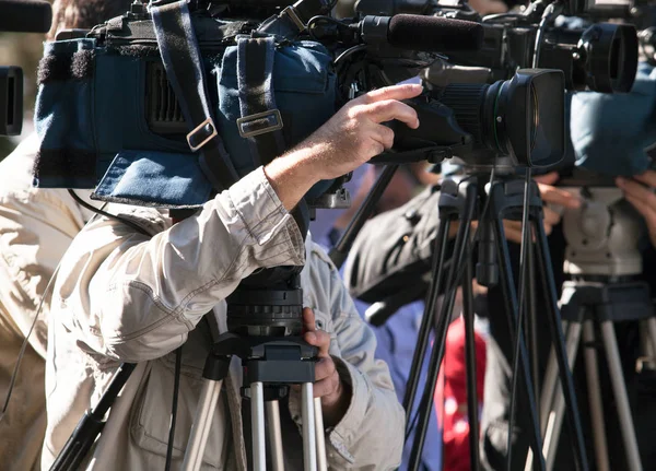 Täcker Händelse Med Videokamera — Stockfoto