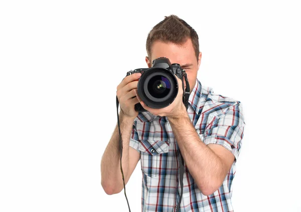 Jovem Com Câmera — Fotografia de Stock