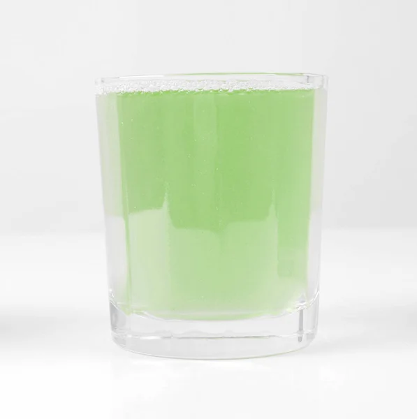 Vasos Jugo Manzana Verde Mesa Desayuno Continental — Foto de Stock