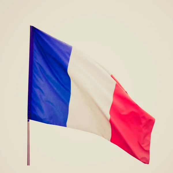 Vintage Ρετρό Αναζητούν Γαλλία Σημαία Εικόνα — Φωτογραφία Αρχείου