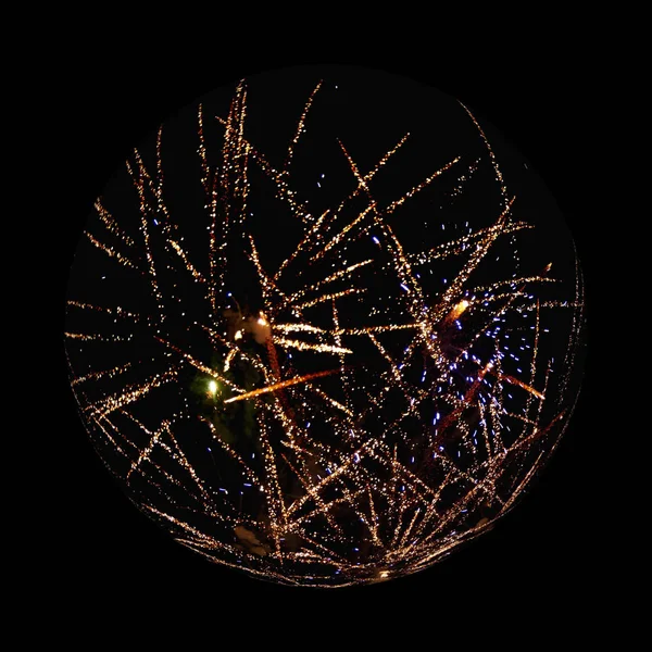 Fireworks Floats Ball Black Background — Stock Photo, Image