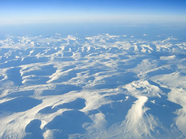 Ghiaccio Mondo Freddo Dietro Cerchio Polare Vista Aerea — Foto Stock