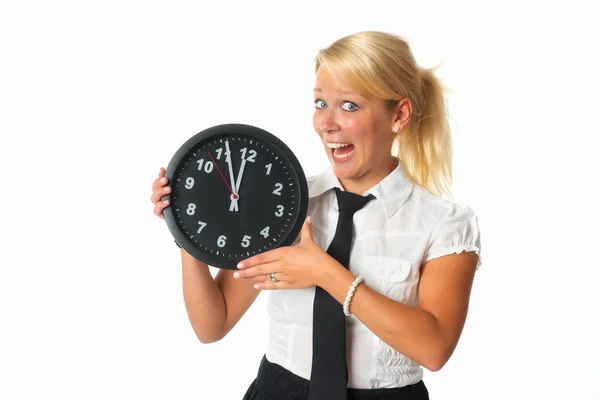 Frau Mit Uhr — Stockfoto