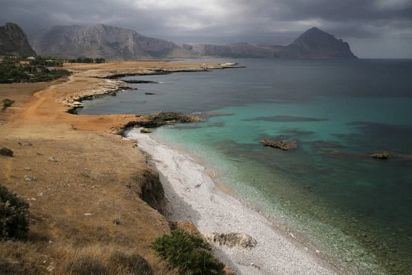 Giornata Nuvolosa Nella Baia San Vito Capo Sicilia — Foto Stock