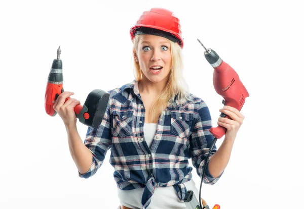 Female Craftsman Cordless Screwdriver Drill — ストック写真