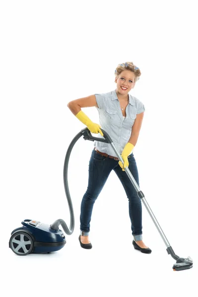 Housewife Vacuum Cleaner — Stock Photo, Image