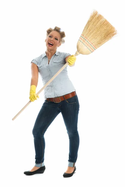 Woman Mop — Stock Photo, Image