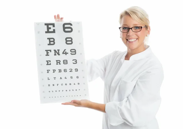 Doktor Podstupující Oční Test — Stock fotografie