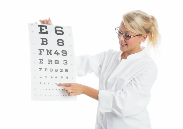 Doktor Podstupující Oční Test — Stock fotografie