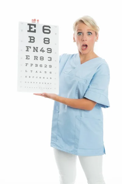 Arzt Hält Augendiagramm — Stockfoto