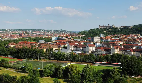 Wuerzburg Φρούριο Marienburg Και Παλιά Πόλη — Φωτογραφία Αρχείου