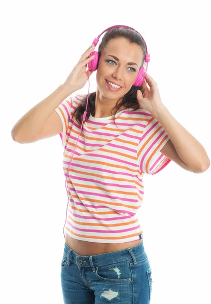 Mujer Joven Con Auriculares —  Fotos de Stock