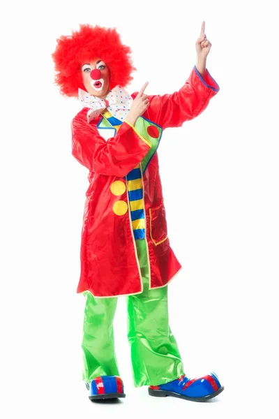 Clown Wijst Zijn Vinger — Stockfoto