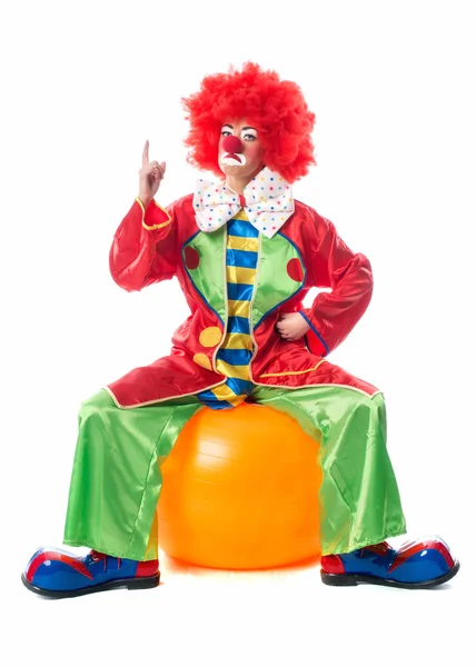 Clown Zeigt Mit Dem Finger — Stockfoto