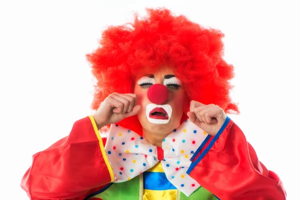 Retrato Palhaço Circo Com Maquiagem — Fotografia de Stock