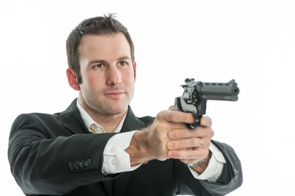 Young Man Gun — Stock Photo, Image