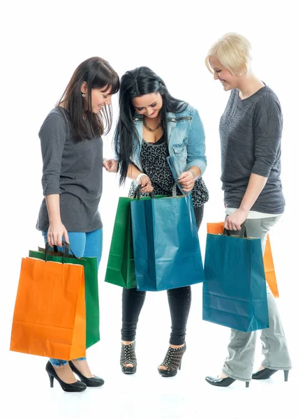 Portrait Girlfriends Shopping — Stock Photo, Image