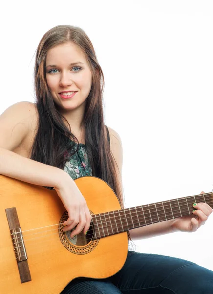 Jeune Fille Avec Guitare — Photo