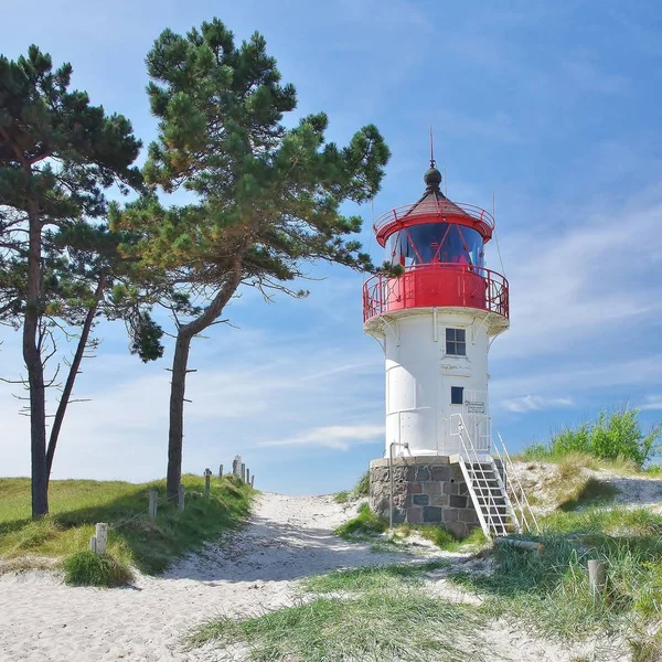 Quermarkenfeuer Poços Farol Sul Hiddensee Beira Mar — Fotografia de Stock